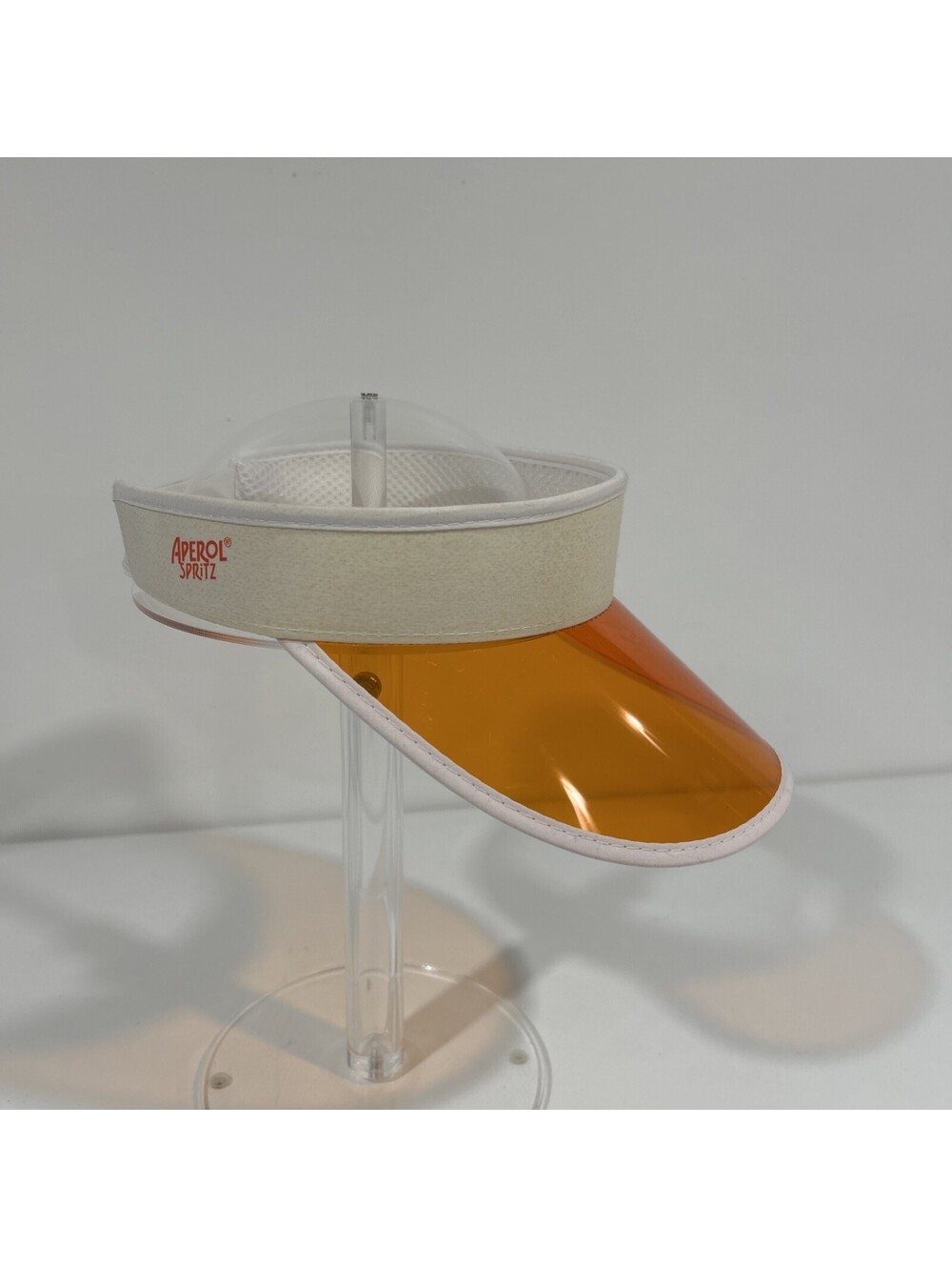 Aperol Spritz Sun Visor Transparent Orange Plastic Brim White Headband Retro
